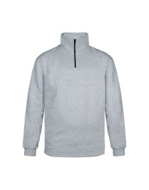 Fermuar Yaka Üç İplik Gri Sweat 